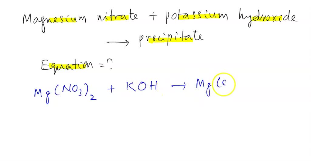 SOLVED 'er on test tube hydroxide and magnesium nitrate were mixed
