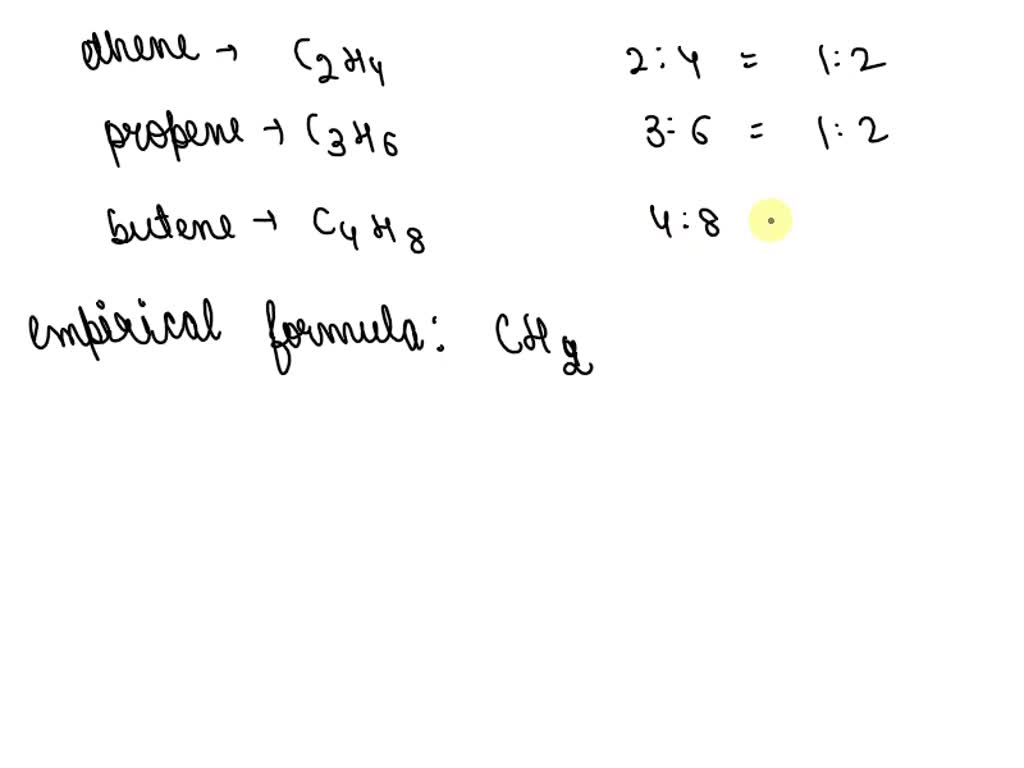 SOLVED The molecules ethene C2H4 propene C3H6 and butene