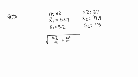 two-random-samples-are-selected-from-two-independent-populations-a-summary-of-the-sample-sizes-sample-means-and-sample-standard-deviations-is-given-below-n138-n237-x-1527-x-2789-s152-s213-fi-84185