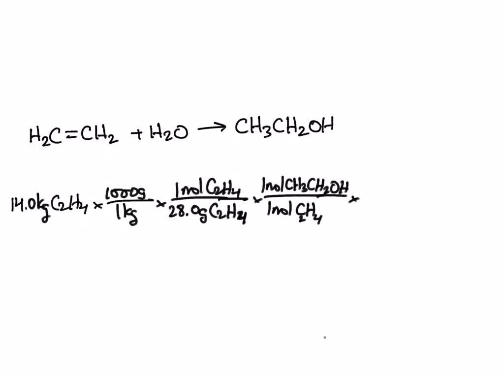 SOLVED: Write the equation for the production of ethanol by the ...