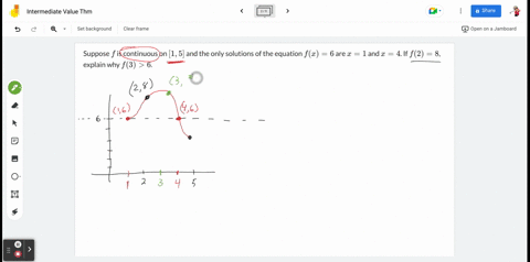 suppose-f-is-continuous-on-1-5-and-the-only-solutions-of-the-equation-fx-6-are-x-1-and-x-4-if-f2-8-e-88356