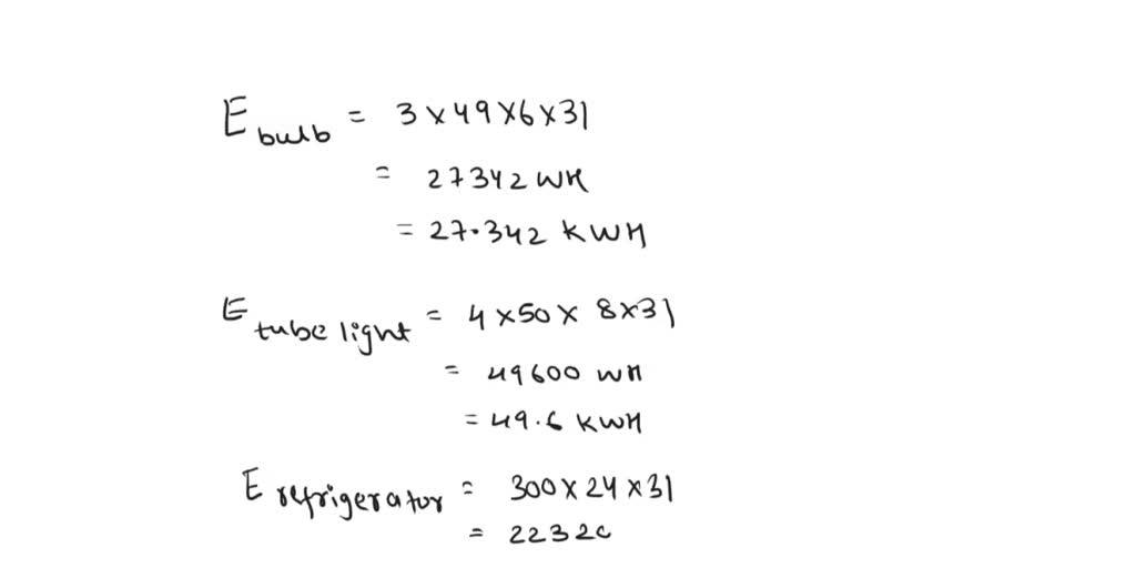 SOLVED The average electric usage for a certain month was 73 kWh per day. Determine what the