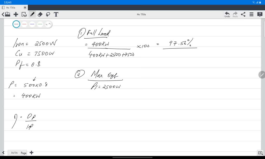 SOLVED: (b) A 500 KVA Transformer Has 2500 Watts Iron Loss, And 7500 ...