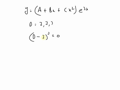 find-a-linear-homogeneous-constant-coefficient-equation-with-the-given-general-solution-a-bx-cx2e-0-a-y-6y-9y0-b-y3-_-9y-27y-27y-0-y-3y-0-y4-_-12y3-54y-108y-81y0-96612