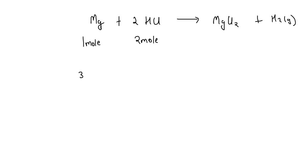 SOLVED Calculate the number of moles and the mass of Mg required to