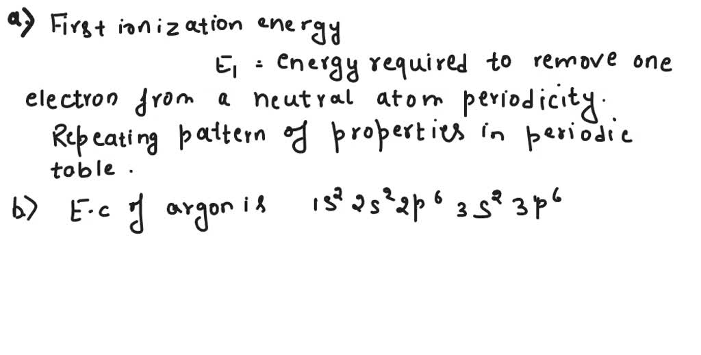 SOLVED The graph below of the first ionization energy plotted against