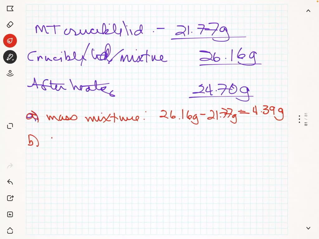 Decomposition of KClO3 in the Mixture Mass of crucible + lid + KClO3 ...