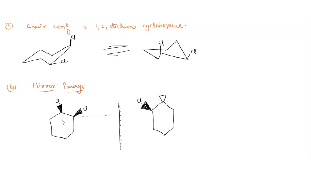 SOLVED Question a) Draw chair conformation ofthe molecule shown below in perspective line