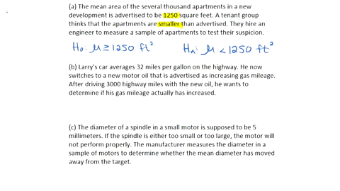 each-of-the-following-situations-requires-a-significance-test-about-a-population-mean-state-the-appropriate-null-hypothesis-and-alternative-hypothesis-in-each-case-be-sure-to-define-your-not-82218