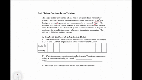 part-3-rational-functions-inverse-variation-the-neighbors-like-the-work-you-did-and-want-to-hire-you-to-finish-work-on-their-property-they-have-all-of-the-pavers-and-sand-necessary-to-complete-a-72-ft