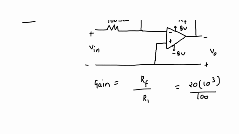 determine-the-maximum-allowable-value-of-v-for-the-circuit-shown-in-fig-6839-assume-that-the-gain-of-the-amplifier-is-200-40-mv-100-20-k-10-k-100-k-w-vin-vo-ivppo-c-fig-6839-fig6840-83934