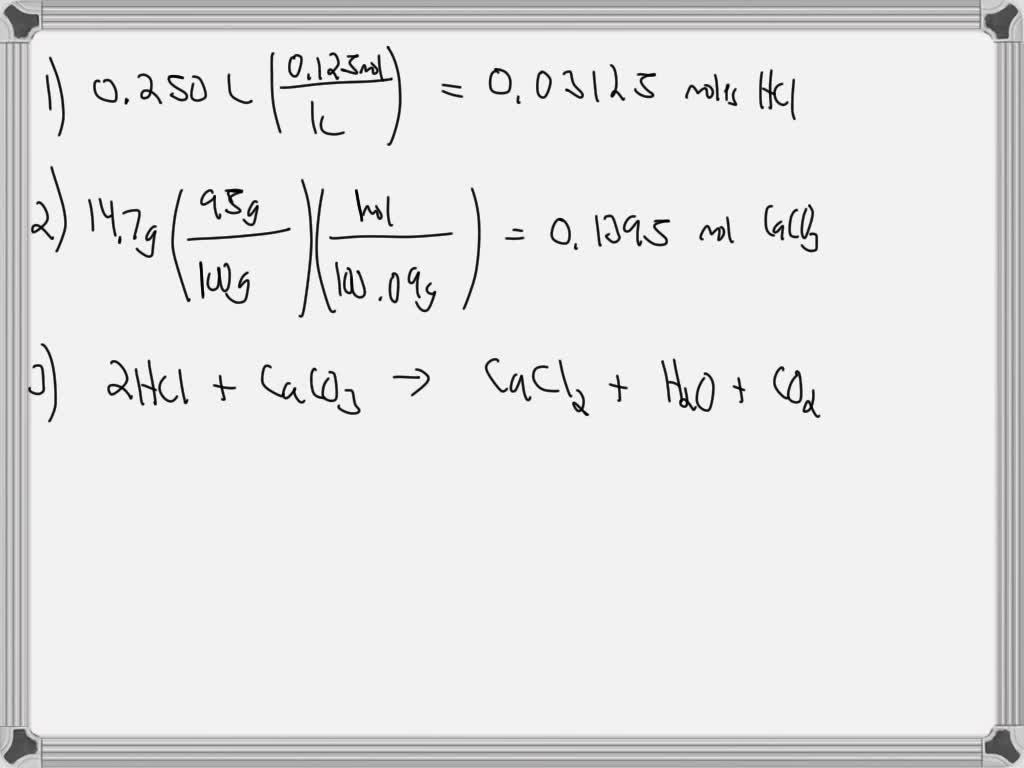 SOLVED: he reaction of calcium carbonate with hydrochloric acid is a ...