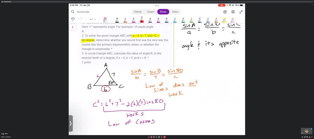 SOLVED 1. Suppose acute triangle ABC has angles A B and C with