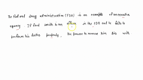 the-food-and-drug-administration-fda-is-an-example-of-an-executive-agency-if-fred-smith-is-an-officer-in-the-fda-and-he-fails-to-perform-his-duties-properly-the-power-to-remove-him-lies-with-01703