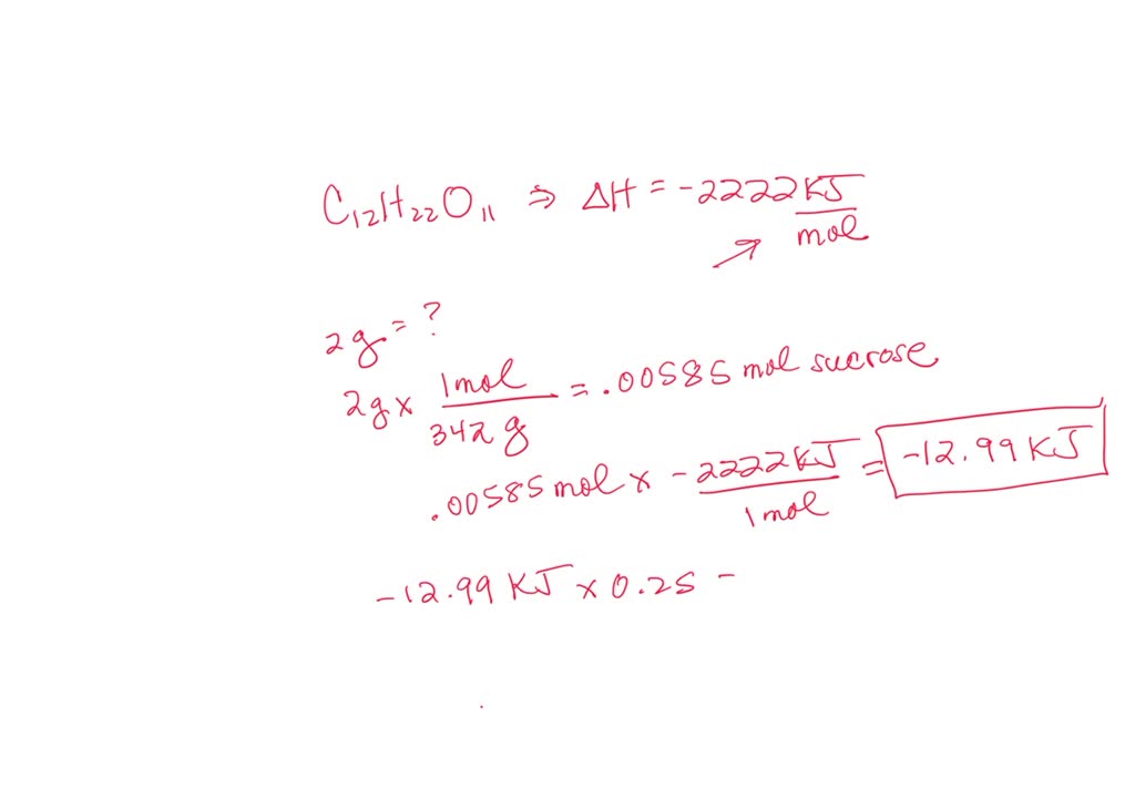 SOLVED The standard molar enthalpy of formation of sucrose (C12H22O11
