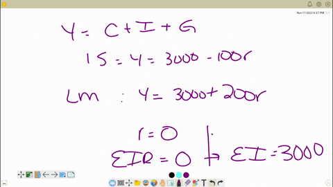1-an-economy-is-described-by-the-following-equations-c-500-075y-t-i-1-000-50r-mp-y-200r-g-1-000-t-1-000-m-6-000-p-2-a-drive-and-graph-the-is-curve-and-the-lm-curve-calculate-the-equilibrium-interest-r
