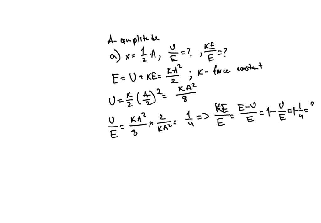 Solved A Simple Harmonic Oscillator Has An Amplitude Of A At What