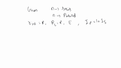 first-a-set-of-n-equal-resistors-of-r-each-are-connected-in-series-to-a-battery-of-emf-e-and-internal-resistance-r-a-current-i-is-observed-to-flow-then-the-n-resistors-are-connected-in-parallel-to-the