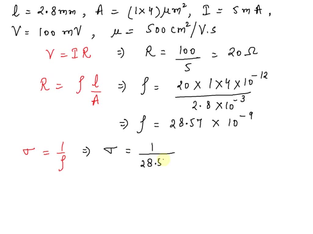 SOLVED: Example: A conducting line on an IC chip is (2.8 mm) long and ...