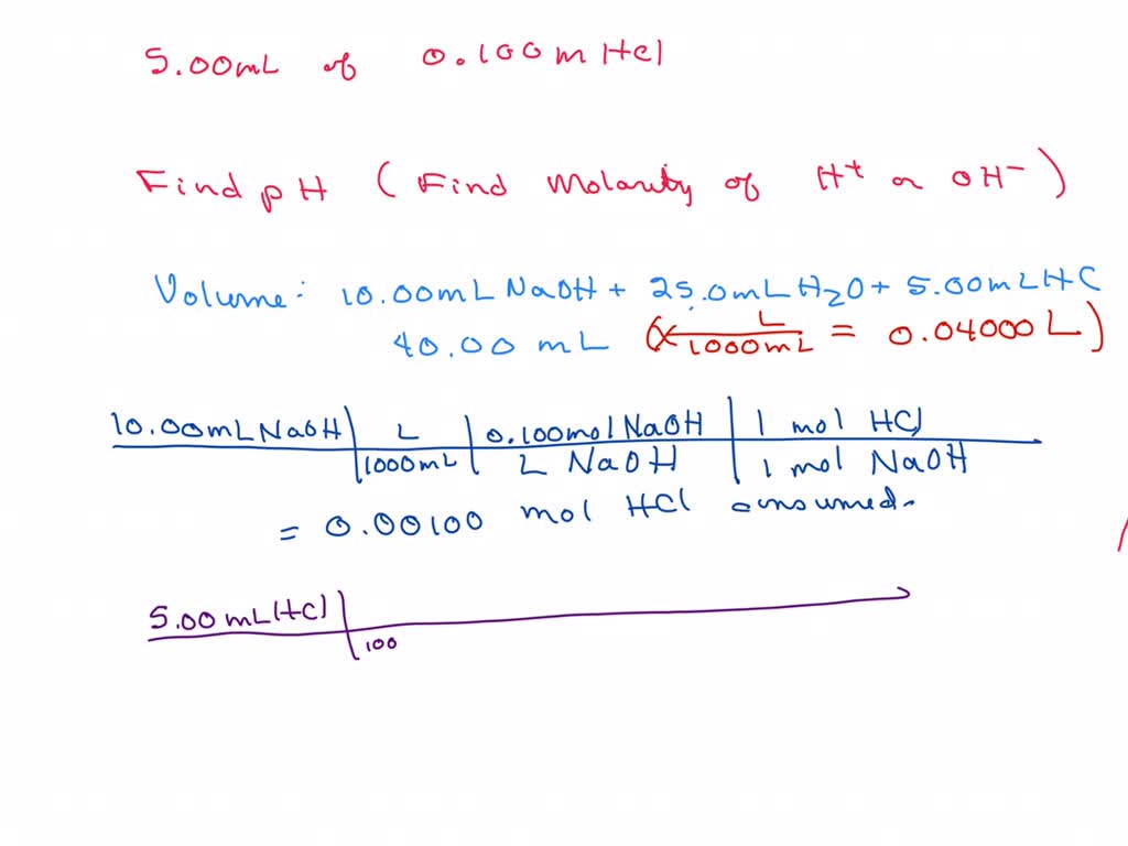 Solved You Add 1000 Ml Of 0100 M Naoh To 2500 Ml Of Pure Water And To This Mixture You Then 1592