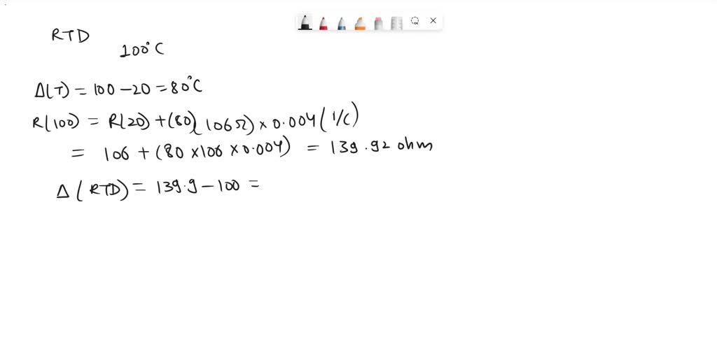 C) Suppose the RTD of Problem B has a dissipation constant of 25mW/Â°C and is used in a circuit