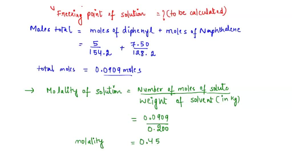 SOLVED: Calculate the freezing point of a solution made from 10.0 g of ...