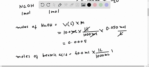 calculate-the-ph-in-the-solution-formed-by-adding-100-ml-of-0050-m-naoh-to-400-ml-of-00250-m-benzoic-acid-c6h5cooh-ka-63-10-5-65806