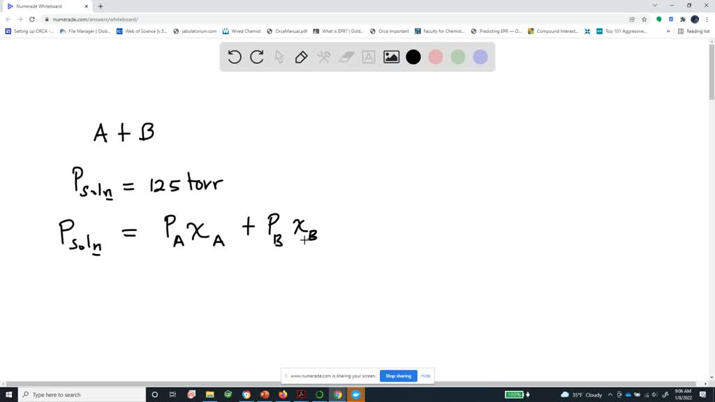 SOLVED Two volatile substances are mixed with one another so that the