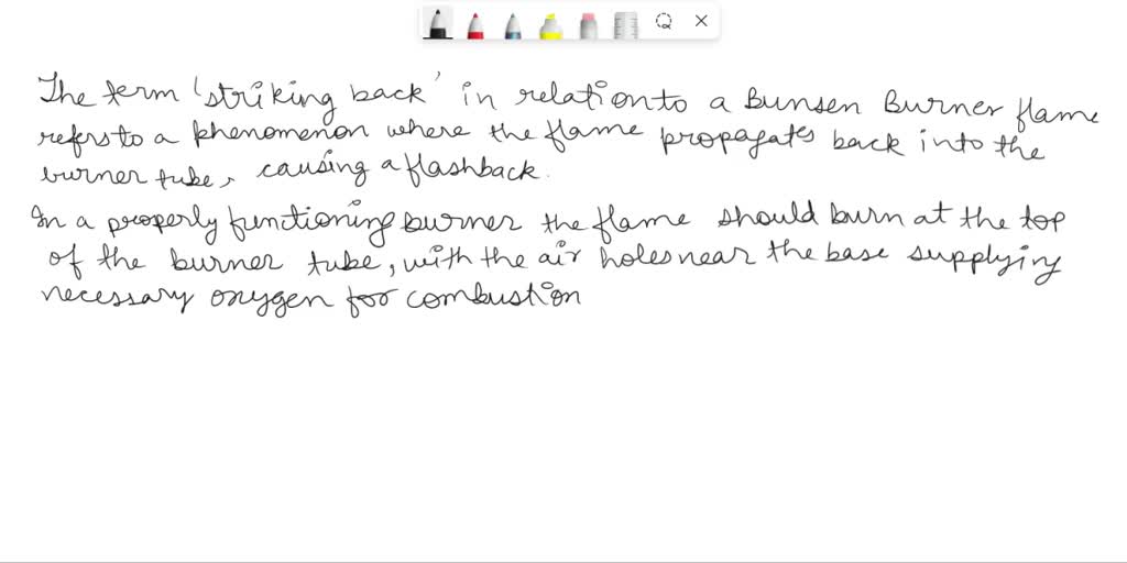 What's the meaning of 'stricking back' of a bunsen burner flame