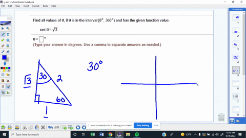 find-all-values-of-0-if-0-is-in-the-interval-0-360-and-has-the-given-function-value-cot-03-type-your-answer-in-degrees-use-comma-to-separate-answers-as-needed-22645