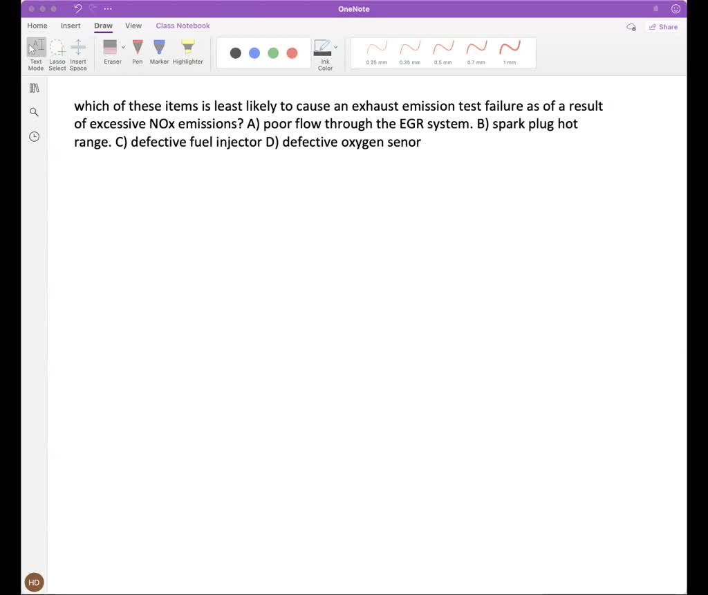 SOLVED Which of these items is least likely to cause an exhaust