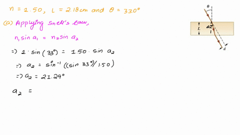 when-the-light-ray-illustrated-the-figure-below-passes-through-the-glass-block-index-of-refraction-50-it-is-shifted-laterally-bv-the-distance-let-218-cm-and-3309-_-find-the-value-of-d-find-t-34494