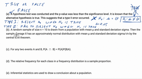 write-true-or-false-beside-each-statement-if-the-statement-is-false-correct-the-statement-a-a-hypothesis-test-was-conducted-and-the-p-value-was-less-than-the-significance-level-it-is-known-t-19048