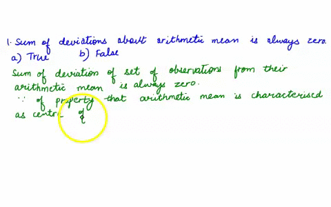 1-the-sum-of-deviations-about-the-arithmetic-mean-is-always-equal-to-zero-a-true-b-false-2-the-average-of-the-squared-deviations-about-the-arithmetic-mean-is-called-the-variance-a-true-b-fal-04354