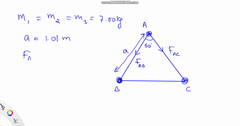ip-three-700-kg-masses-are-at-the-corners-of-an-equilateral-triangle-and-located-in-space-far-from-any-other-masses-if-the-sides-of-the-triangle-are-101-m-long-find-the-magnitude-of-the-net-83484