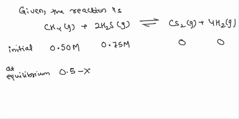 consider-the-following-reaction-ch4g-2h2sg-cs2lg-4h2g-a-reaction-mixture-initially-contains-050-m-ch-4-and-075-m-h-2s-if-the-equilibrium-concentration-of-h-2-is-044-m-find-the-equilibrium-co-70913