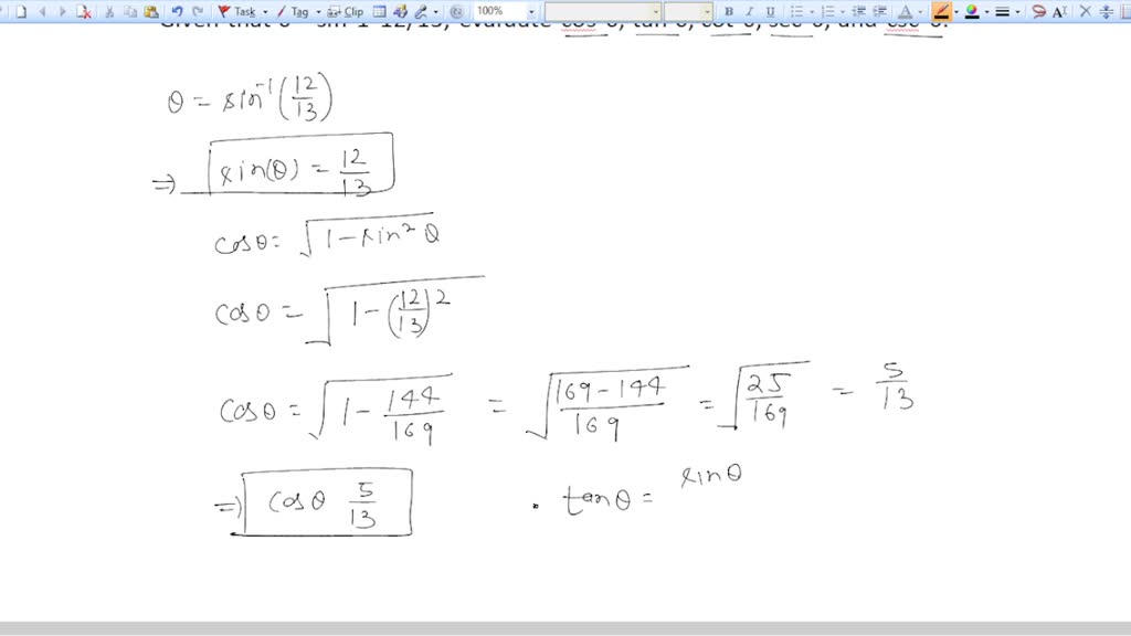 solved-if-cosec-theta-13-12-then-find-the-value-of-cos-theta-and-tan-theta