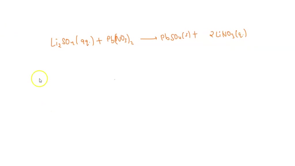 SOLVED: The Balanced Net Ionic Equation For The Reaction Li2SO4(aq ...