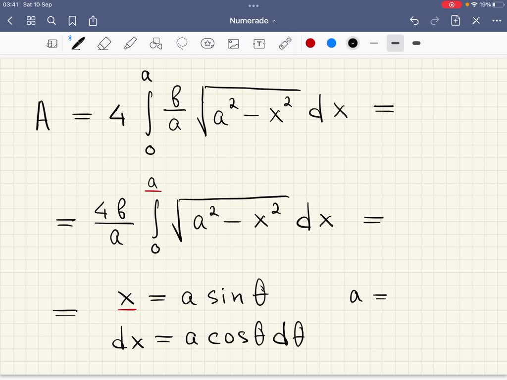 SOLVED Using trigonometric substitution calculate the area bounded by