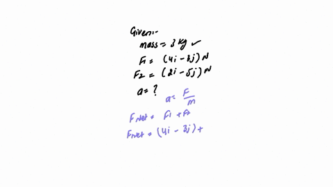 if-the-only-forces-acting-on-a-3kg-mass-are-f14i-3j-n-and-f22i-5j-n-what-is-the-magnitude-of-the-acceleration-in-ms-of-the-particle