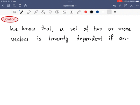 a-set-of-two-or-more-vector-is-linearly-dependent-if-and-only-if-at-least-one-vector-is-non-zero-each-b-in-rn-is-a-linear-combination-of-the-vector-in-the-set-at-least-one-vector-is-the-line-69419
