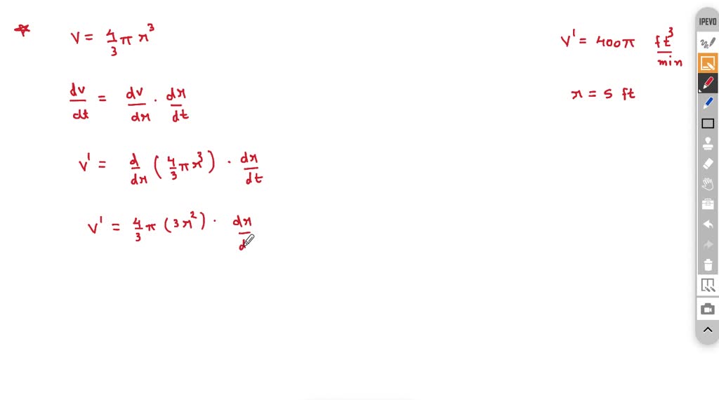 SOLVED A spherical balloon is inflating with helium at a rate of 40On How fast is the balloon's