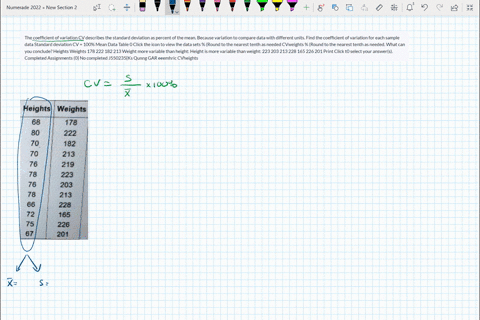the-coefficient-of-variation-cv-describes-the-standard-deviation-as-percent-of-the-mean-because-variation-to-compare-data-with-different-units-find-the-coefficient-of-variation-for-each-samp-37256
