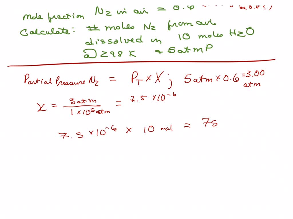 SOLVED: Henry's law constant for the solubility of N2 gas in water at ...