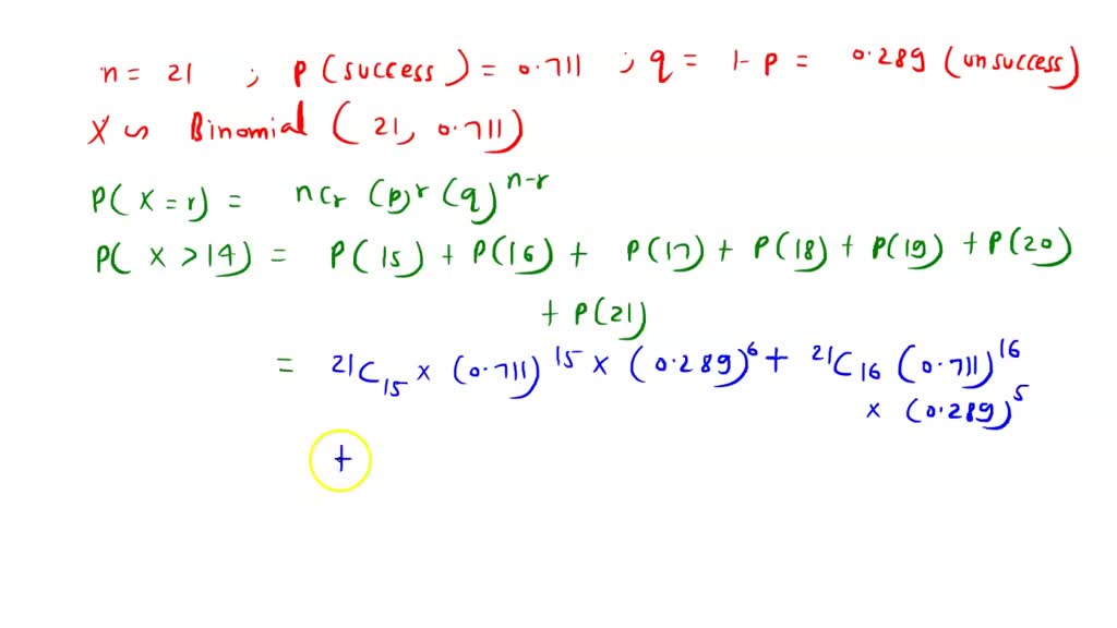 SOLVED: Question 4 Identify the parameter p in the following binomial ...
