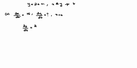 suppose-y-2x-1-where-x-and-y-are-functions-of-t-a-if-dxdt-15-find-dydt-when-x-4-b-if-dydt-2-find-dxdt-when-x-24-84673