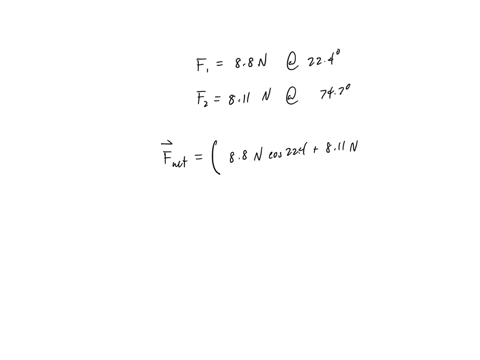 consider-2-forces-acting-on-a-mass-of-207-kg-f1-88-n-224-degrees-and-fz-811-n747-degrees-where-the-angles-are-measured-relative-to-the-x-direction-what-is-the-magnitude-of-the-acceleration-p-60462