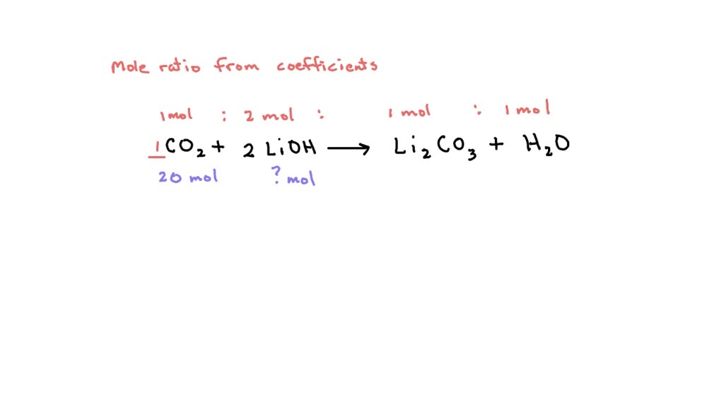 SOLVED: According to the following equation CO2 (g) + 2LiOH (s ...