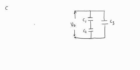 question-10-points-the-circuit-diagram-in-the-following-shows-three-capacitors-connected-to-battery-2-pf-vo-3v-determine-the-charg-on-and-the-voltage-across-c1-2-pf-capacitor-show-your-work-34023
