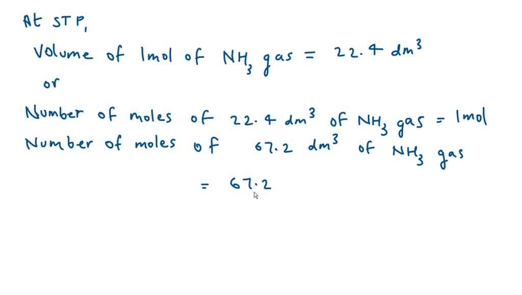 SOLVED: calculate number of moles and molecules of ammonia gas in ...